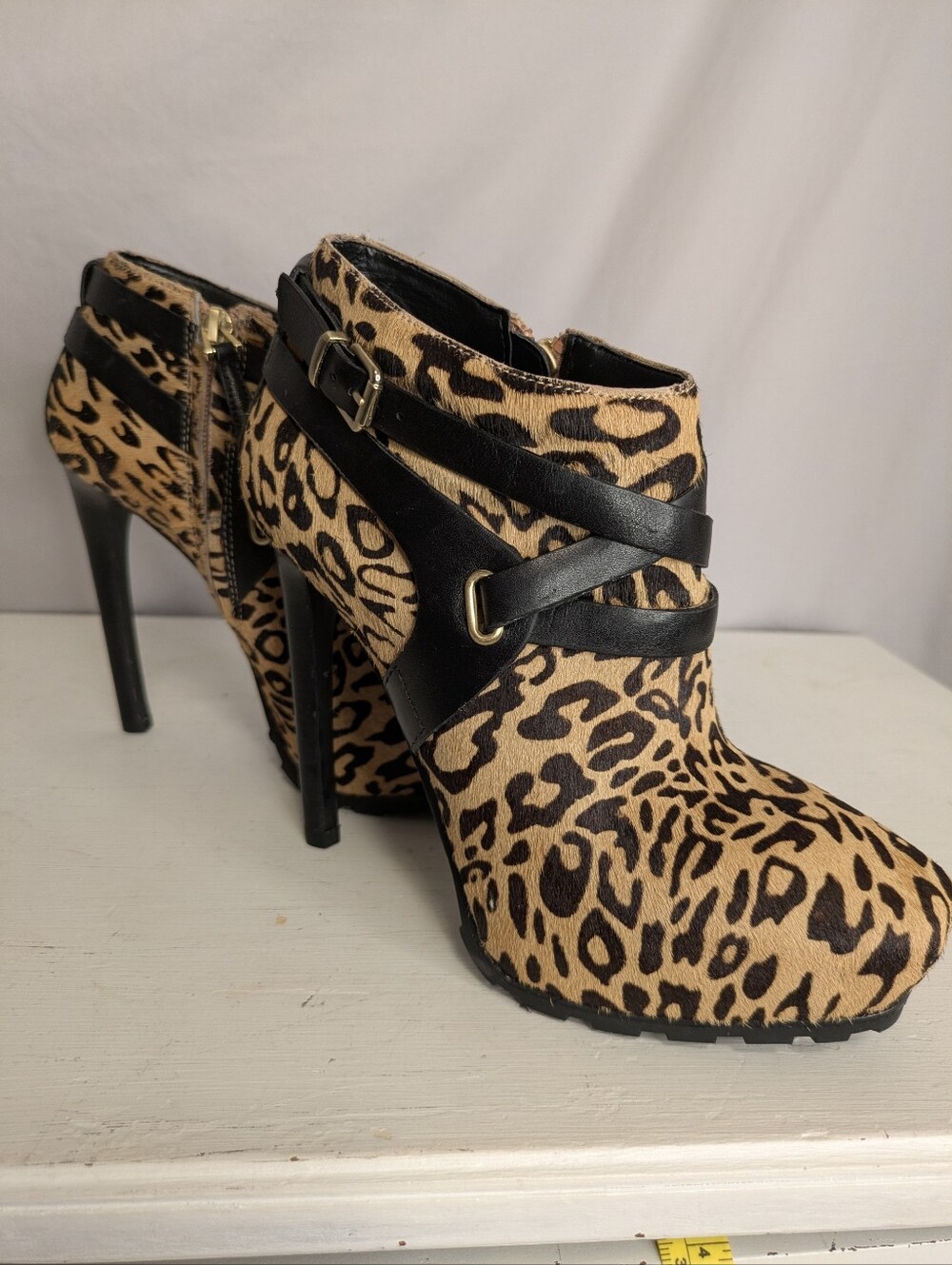Guess Igoraly Leopard Print Halfcalf Ankle Booties